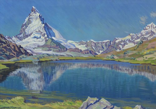 Fink Waldemar 1883 1948 Le Lac De Stelli Et Le Cervin